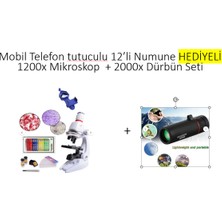 Özgürce Mobil Uyumlu Mikroskop ve Dürbün Seti 12'li Hediye Paketi