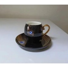 Acar Good Luck Siyah 6'lı Porselen Kahve Fincan Takımı KAI-011694