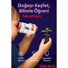 Özgürce Çocuklar Için Mini Mikroskop 80-200X Zoom Pembe, Taşınabilir ve Eğlenceli