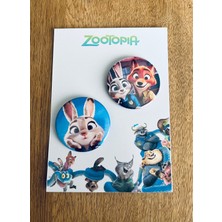 Fynbos Zootropolis Rozet Seti 2’li | 44 mm Metal Rozet| Çanta & Yaka Aksesuarı