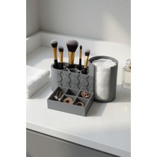 My Craft 3D Makyaj Organizer Çok Bölmeli | Pamukluk + Fırçalık + Takı Düzenleyici Masa Üstü Organizer