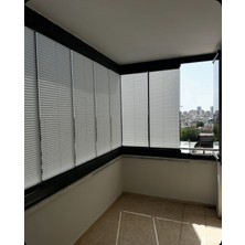 Katlanabilir Cam Balkon Plise Perde Açık Gri (Isteğe Bağlı Vidalı Veya Kancalı)