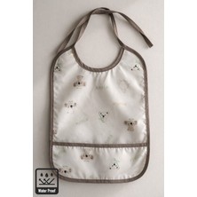 Miniel Unisex Bebek Baskılı Kolsuz Cep Detaylı Sıvı Geçirmez Küçük Boy Mama Önlüğü