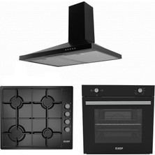 Exep Basic (ED400-EO330-EF200) 400 Siyah Emaye 3'lü Ankastre Set A+ Enerji Sınıfı Modern Tasarım Özellikleriyle