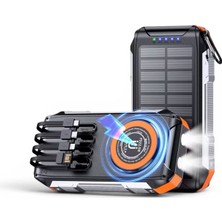 UltraTekno Fc-30 30000 Mah Solar Powerbank 22.5W Pd Hızlı Şarj 15W Wireless Kablosuz Şarj LED Fenerli Güç Bankası