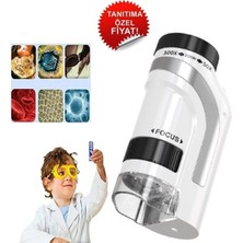 Özgürce Mini Mikroskop 300X Zoom, LED Işıklandırmalı, Eğitici ve Taşınabilir