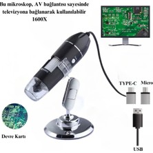 Özgürce Yüksek Çözünürlüklü 2mp USB Mikroskop, 8 LED Işıklı, Çok Amaçlı Kullanım