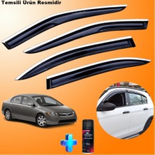 Caraks Honda Civic Mügen Cam Rüzgarlığı Abs Nikelajlı Cam Rüzgarlığı 2007-2012 4 Lü + Ebrayn 150 ml Koku