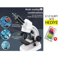Özgürce Mobil Uyumlu 12'li LED Işıklı Mikroskop Seti Hediye Paketinde