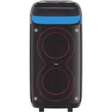 Rose HP-2250 Partybox Kablosuz Çift El Mikrofonlu Sarjlı Bluetooth Dual 8” Hoparlör