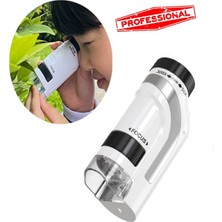 Özgürce Mini Mikroskop Dürbün ve Teleskop, 300X Zoom, LED Işık, Eğitici