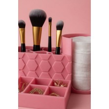 My Craft 3D Makyaj Organizer Çok Bölmeli | Pamukluk + Fırçalık + Takı Düzenleyici Masa Üstü Organizer
