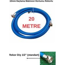 Sel Rekorlu Basınçlı Ilaçlama Hortumu -1/2" (Yarım Parmak) Dişli - 20 Metre - Hortum 3/8" 10MM (Yüksek Kalite)-(90 Bar)