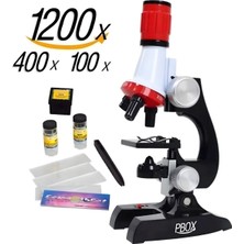 Özgürce Çocuklar Için Eğitici Mikroskop Seti, LED Işık, 100X-1200X Büyütme
