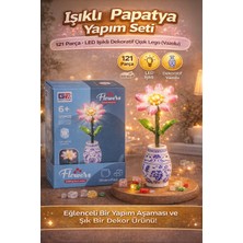 Trust Store Işıklı Papatya Yapım Seti 121 Parça LED Işıklı Dekoratif Çiçek LEGO Vazolu