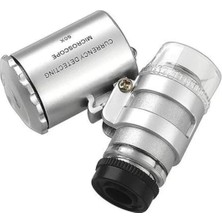 Özgürce 60X Mini Mikroskop Led+Uv Işık, Kuyumcu ve Antikacı Büyüteç