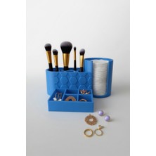 My Craft 3D Makyaj Organizer Çok Bölmeli | Pamukluk + Fırçalık + Takı Düzenleyici Masa Üstü Organizer