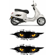 Sticker Usta Korkutucu Kedi Gözleri 2 Adet Korkunç Sinirli Gözler 2ADET Oto Araba Motosiklet Kask Sticker 00172