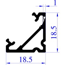Ledarmy 5’li Set Köşe LED Profil Kanal 18X18MM Alüminyum 2 Metre Sıva Üstü Eloksallı Opak Kapaklı Şerit LED Kanal Seti 8987
