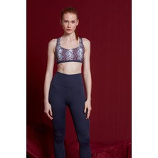 Yoga Zero Ruby Lou Çift Taraflı Yılan Desenli Antrasit Spor Sütyeni