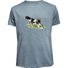 Unisex Av Köpeği Baskılı Tişört Pamuk Penye Süprem Basic