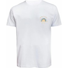 Unisex 0 Yaka Tişört Sunshine On My Mind  Yazısı Baskılı Compact Penye Rahat Model