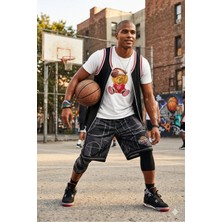 Unisex Basketbolcu Cool Ayıcık Baskılı Tişört Pamuk Penye Süprem Basic