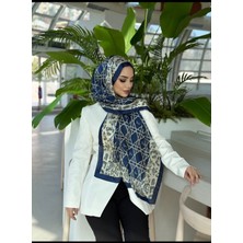 Buscarfs Leopar Lacivert Ipek Şal