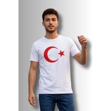 Özel Tasarım Türk Bayrağı Baskılı Tshirt - %100 Pamuk Penye Süprem Sıfır Yaka Unisex
