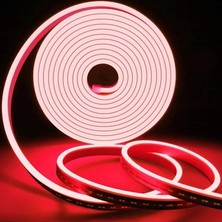 12 Volt 5 Metre Mor Neon LED Işık Prize Takılmaya Hazır Değil Esnek Silikon Şerit LED