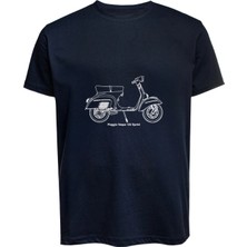 Unisex Vespa Baskılı Tişört Pamuk Penye Süprem Basic