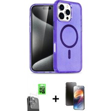Marsilyan™- iPhone 16 Pro Kılıf Nova Asil Prime - Siyah 3D Antistatik Mat Seramik Nano Ekran Koruyucu + Siyah Raze Metal Kamera Lens