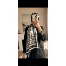 Buscarfs Siyah Beyaz Vual Ipek Şal