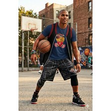 Unisex Basketbolcu Cool Ayıcık Baskılı Tişört Pamuk Penye Süprem Basic