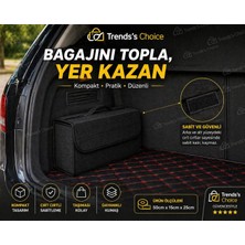 Trends's Choice Araba Oto Bagaj Çantası Siyah Oto Bagaj Düzenleyici Organizer Araç Içi Oto Aksesuar Keçe Çanta