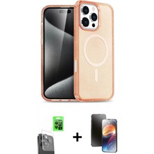 Marsilyan™- iPhone 16 Pro Kılıf Nova Asil Prime - Siyah 3D Antistatik Mat Seramik Nano Ekran Koruyucu + Siyah Raze Metal Kamera Lens