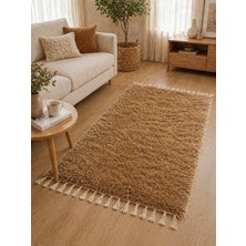 Tekstil Stokları El Dokuma Bambu Viskon Yumuşak Iplik 70X140 cm Peluş Halı Paspas Sütlü Kahve