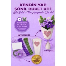 Özgürce Lila Lilyum Buketi Dıy Kiti, 65 Şönil ile Hobi ve Hediye Seti
