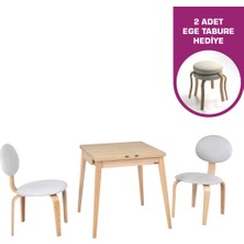 Vilinze Tosya Sandalye Avanos Ahşap Mdf Mutfak Masası Takımı - 70X140 cm