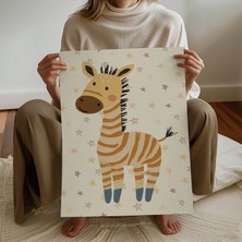 Pegziz Çocuk Odası Zebra Temalı Poster Çocuk ve Bebek Odası Duvar Dekoru