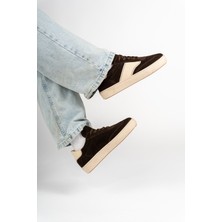 Tesla Shoes Hakiki Deri Kahve Süet Sneaker