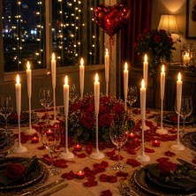 Kuzey Oyuncak Yüksek Kalite 12 Adet 23 cm Uzun Ayaklı Şamdan Mumu LED Işıklı Mum Gün Işığı LED Mum Romantik Mum