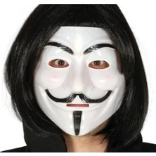 Elektronikçim Siyah Renk Kısa Saç ve V For Vendetta Maskesi
