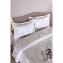 Bir Home Loretta Jakarlı Fransız Güpürlü Modern Çift Kişilik Yatak Örtüsü Takımı 240X250CM