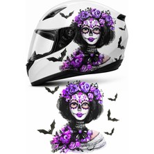 Sticker Usta Yarasa Bat Joker Kurukafa Kadın Kuru Kafa Sticker Oto Araba Motosiklet Kask Sticker 00180