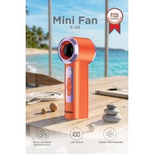 Torima Şarjlı El Vantilatörü Dijital Göstergeli 5 Kademeli Turbo Mini Fan F45 Turuncu