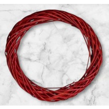 Özgürce Bambu Kapı Çelengi, Kırmızı, 25 Cm, Kendin Yap Kapı Süsü