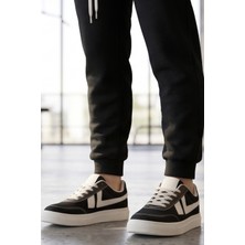 In Step Street Style Unısex Siyah-Beyaz Korduroy Detaylı Süet Şehir Ayakkabısı