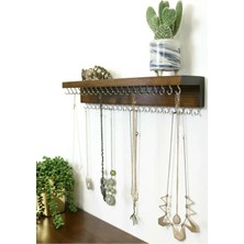 Özgürce 50CM Metal ve Ahşap Takı Askısı, Kolye ve Anahtarlık Düzeni