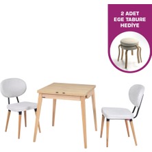 Vilinze Tosya Sandalye Avanos Ahşap Mdf Mutfak Masası Takımı - 70X140 cm